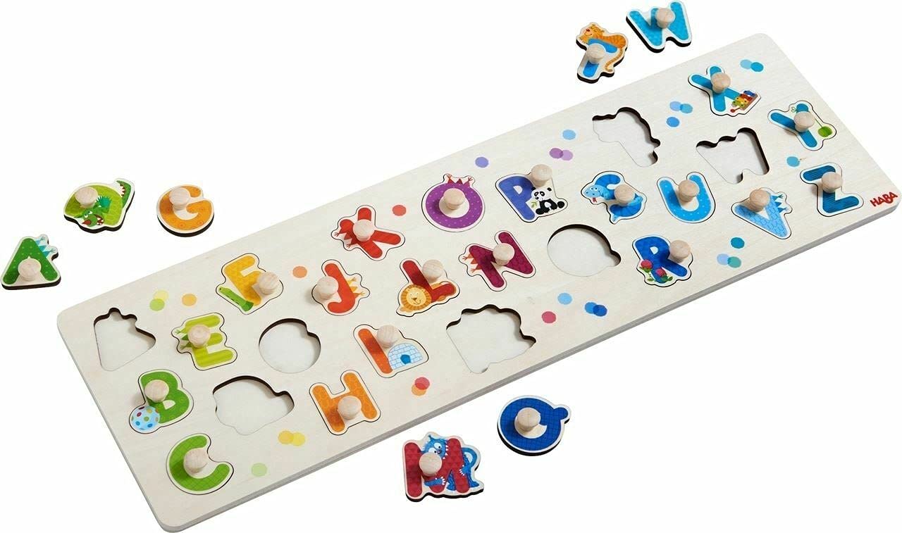 Amazon.com: HABA My First ABC Wooden Clutching Puzzle with Large